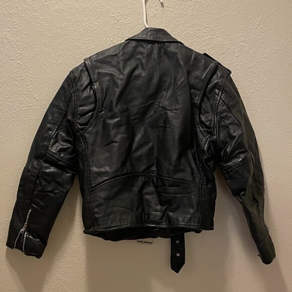 Vintage 1990s Diamond REAL Leather Collection Motorcycle Jacket - Women's - Picture 3 of 6